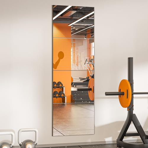 TRAHOME Wall Mirror Full Length for Wall, 16x12x12PCS Home Gym Mirror for Garage, Bedroom, Living Room, Over The Door