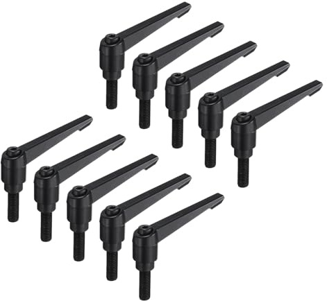 QUARKZMAN 10 Piezas De Manijas Ajustables Con varilla M10 X 30mm Rosca Métrica Macho Manijas De Sujeción Nivelada Perillas De Vástago Manijas Giratorias De Tornillo Con varilla De Bloqueo