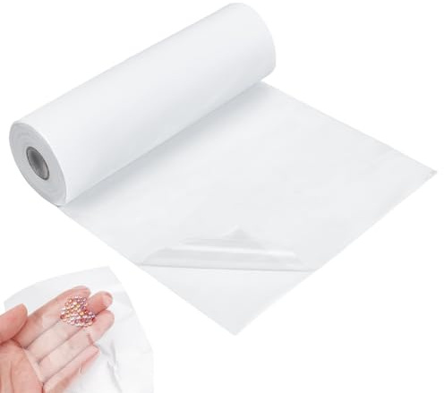 NBEADS 10m/10.9Yards Hotfix Tape, White Transfer Film Paper Iron on Rhinestones Sticky Transfer Tape for DIY T-Shirt Garment Decoration, 24x7.25cm