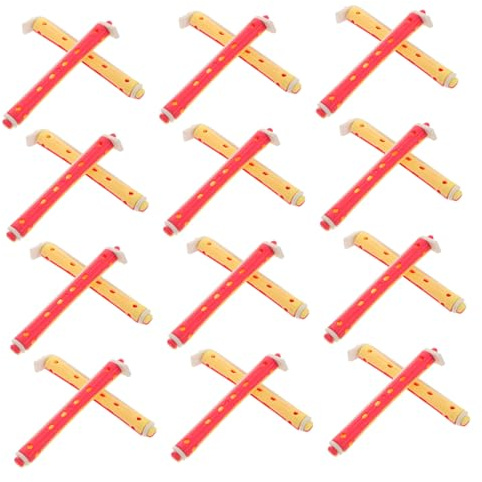 FRCOLOR Set De 24 Rulos De Plástico Para Permanente De Ondas Frías, Pequeños (9x91 Mm), Sin Calor, Para Cabello Largo y Corto, Uso En Salón y Hogar, Kit Completo Para Rizos Definidos