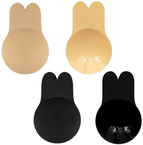 ZYEKIU 2 Pezzi Reggiseno Adesivos Push Up, Invisibile Adesivo Senza Spalline Comodo, Reggiseno Invisibile, Pasta per Seno Abito Costumi da Bagno, Silicone Adesivo, Lavabile Riutilizzabile(L/XL)