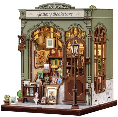 Fsolis Book Nook Kit - Kit de manualidades - Diorama en miniatura para estantería como escritorio y decoración de habitaciones, modelo de madera 3D para construcción, regalo personalizado para adultos