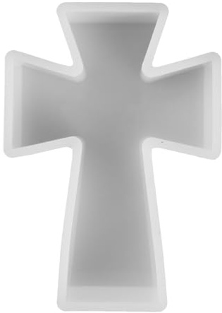 NUOBESTY Molde de silicona con forma de cruz, para hacer velas, molde de silicona, moldes de resina epoxi, molde para velas, molde epoxi, gel de sílice, color blanco