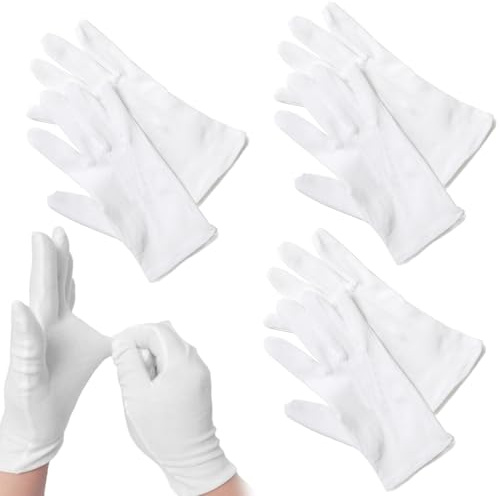 6-Piece Soft Cotton Gloves for Moisturizing, Hand Care, and Multi-Purpose Use - Ideal for Night Treatments and Daily Tasks
