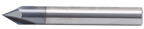 Fresa de Chaflán de 3 Filos 60°, Fresa de Acero de Tungsteno para Fresado CNC, Ideal para Aluminio y Cobre, con Punta de 12 mm y Longitud Total de 75 mm (D8*60°*60L)