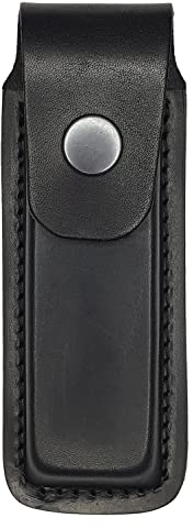 VlaMiTex Etui pour Couteau Pliant Couteau Multifunction Porte Outils en Cuir Noir (11 x 3 x 1,5 cm - M22)