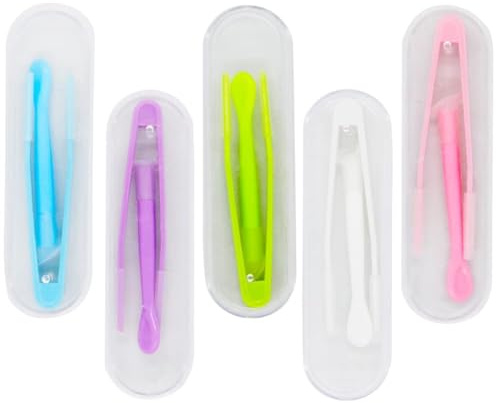 MorTime 5 pcs Portable Contact Lens Stick Tool Case Set (Inserter/Remover+Tweezer with Soft Tip)