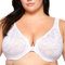 Große Größen Plusgröße WonderWire-Vorderverschluss-BH mit Stretch, Spitze und Bügel Nr. 9245, Weiss, 80G