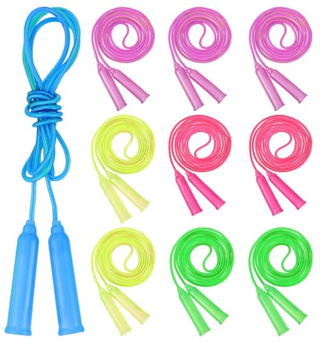 Toyvian Lot De 10 Corde À Sauter Réglable En Plastique Corde À Sauter Pour Enfants Équipement De Conditionnement Physique Pour La Formation Intérieur Et Extérieur Jeu Actif