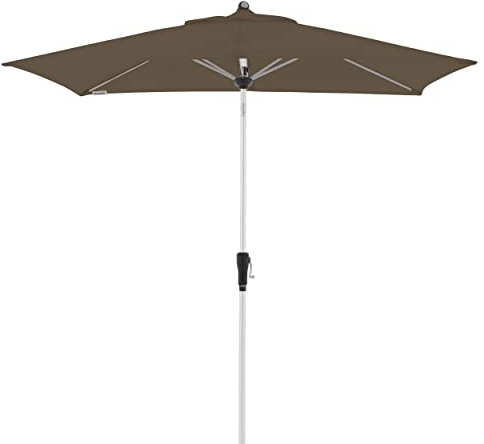Doppler Sonnenschirm für den Garten SL-AZ Auto Tilt 220x140 cm Greige I Gartenschirm knickbar I Kurbelschirm mit UV-Schutz 80+ I Kurbelschirm aus Aluminium I regenabweisendes Polyester-Schirmdach