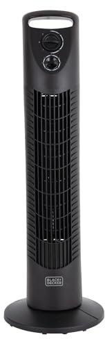 BLACK+DECKER BXFT50002GB Tower Fan with 2 Hour Timer, 3 Speeds, Automatic Oscillation, 30”, 40W, Black