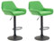 Lot De 2 Tabourets De Bar Design Braga Similicuir I Réglable en Hauteur I Chaise Haute De Bar avec Dossier Et Repose-Pied Ergonomique, Couleur:Vert, Couleur du Cadre:Noir