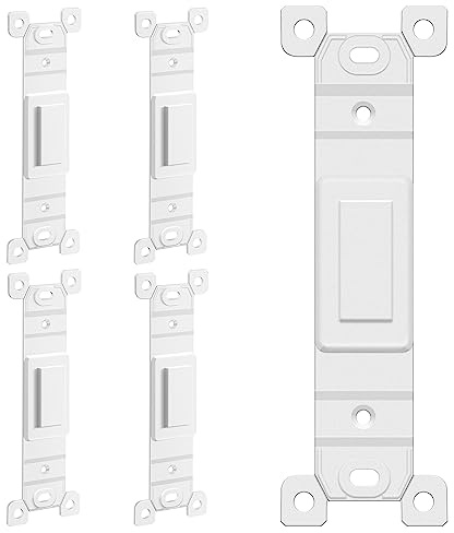 ENERLITES Blank Adapter Insert for Toggle Switch Wall Plates, Unbreakable Polycarbonate Thermoplastic, ETL Listed, 6002-W-5PCS, White, (Pack of 5)
