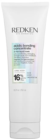 Redken Haarmaske, Pflege-Allrounder mit Zitronensäure und Bonding Care Komplex, Stärkt das Haar und spendet Feuchtigkeit, Vegane Formel, Acidic Bonding Concentrate 5-Min Liquid Mask, 1 x 250 ml