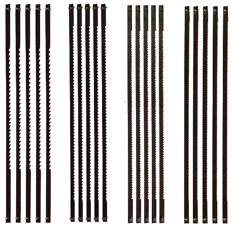 20 Pièces Dents Accessoires de Scie a Chantourner Lames de Scie à Chantourner en Acier Carbone Racine Scie a Chantourner 133mm 10/15/18/24 TPI pour Bois, Plastique, Mousse, Métaux mous