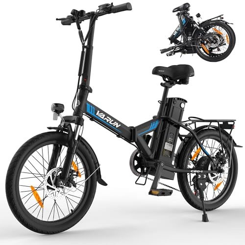 VARUN Bici Electrica Pieghevole, 20” Bicicletta Elettrica Uomo e Donna con Motore 250W 25KM/H, Li-Batteria, City E-Bike con Display LCD, 7 Velocità, Ebike con Pedalata Assistita