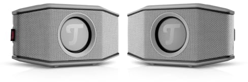 Teufel ROCKSTER GO 2 Stereo Set Bluetooth Speaker - Tragbarer Lautsprecher für draußen, mit Langer Akkulaufzeit (28 h), Wasserdicht IP67, Wireless Musikstreaming, USB Soundcard, Outdoor - grau
