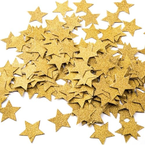 Streudeko Weihnachten Konfetti Gold Silber Sterne Deko, Glitzer Sterne Konfetti Weihnachten, Sterne Confetti Tischdeko Weihnachten, Sterne Streudeko für Weihnachten, Silvester, Geburtstag, Hochzeit