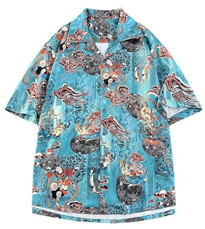 Kurzarm Herren Vintage All-Match Shirt Herren Casual T-Shirt Herren Urlaub Outdoor Reise Strandshirt Herren Tops Herren Mode Trend Druck T-Shirt Herren A-01 3XL