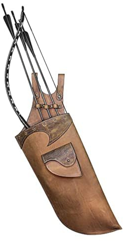 MDFCZXP Leather Arrow Quiver Holder Outdoor Cosplay Bow Archery Accessories for Men Women,Brown
