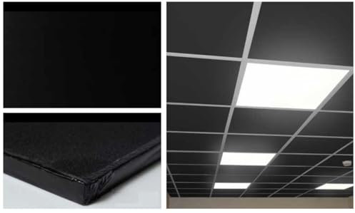 Akifix ITP SG09005.00.H PANNELLI CONTROSOFFITTO IN GESSO NERO rivestito in PVC lavabile STAR GYPS BLACK 60X60x9/2.88mq (8PZ) SPESSORE 9 mm BORDO Lay-on