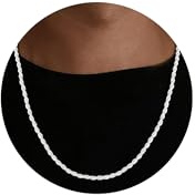 SLOONG 925 SterlingSilber Kette Herren -3MM Breit Rope Chain Halskette Herren Jewelry Schmuck Geschenke für Männer Papa Freund(66cm)