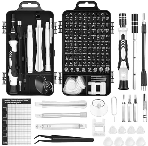 122 in 1 Set Cacciaviti Precisione, Set Attrezzi da Lavoro, Kit Cacciaviti Precisione, Kit Elettronica per PC, laptop, cellulare, occhiali