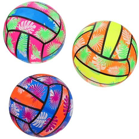 MOLUCKFU Lot de 3 Ballons de Volley-Ball Gonflables en PVC 22 Cm de Diamètre, Colorés Aléatoires, Légers et Portables, de Beach-Volley et Volley-Ball Aquatique pour Couleur Aléatoire