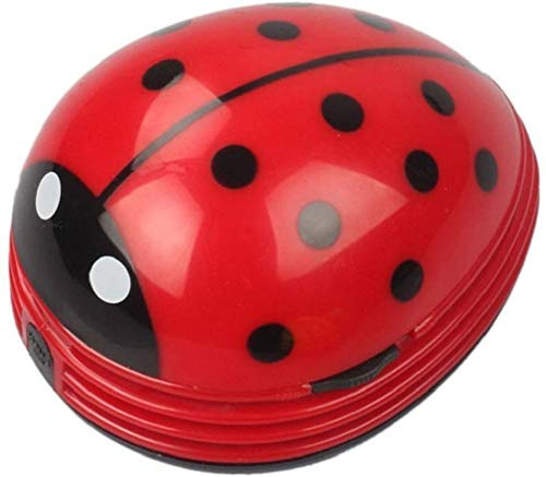 TenCloud Mini Desk Cleaner, Portable Beetle Vacuum Cleaner Crumb Sweeper Desk Dust Cleaner (Red)