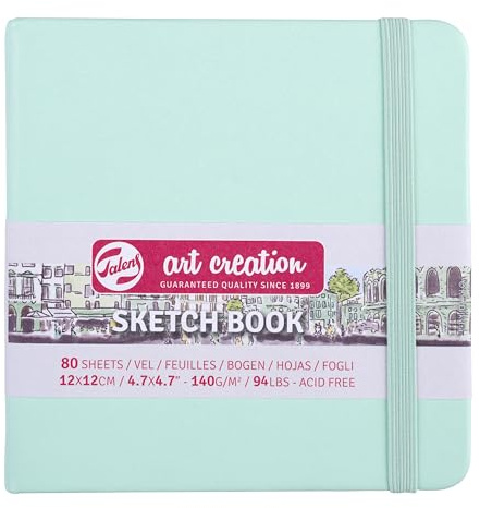 Talens Art Creation Sketchbook 80 Sheets, 12 cm x 12 cm Size, Fresh Mint