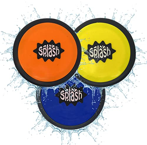 Wasser Frisbee 3er Set klein - Die Wurfscheiben sind das Outdoor Fun Sport Gadget - Water Bouncer der auf der Wasseroberfläche springt | Ø 7,5 cm Durchmesser | Spaß für Pool, Meer & Freibad (3er Set)