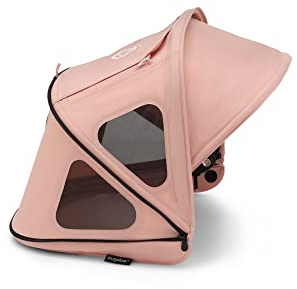 Bugaboo Capota ventilada Dragonfly, extensible para una protección adicional y una protección solar óptima, repelente al agua, Morning Pink