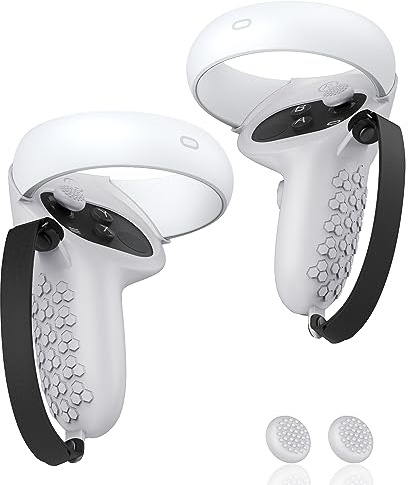 AMZDM 1 Paire de Housses de Protection antidérapantes pour manettes Oculus Meta Quest 2 (Gris)
