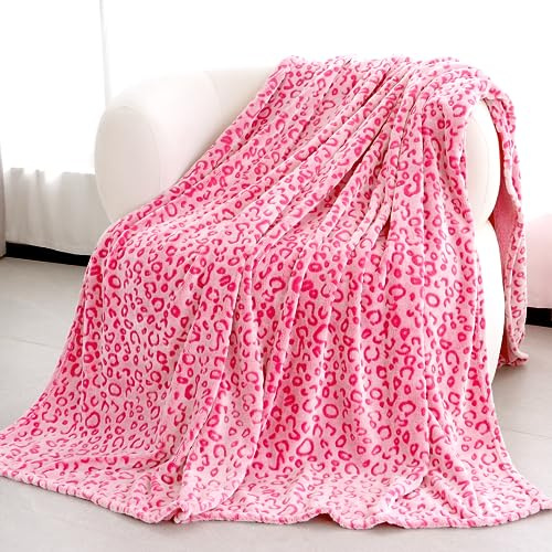 MIBOI Manta cálida de Forro Polar Rosa, Suave, acogedora, Ligera, Manta Suave para Cama