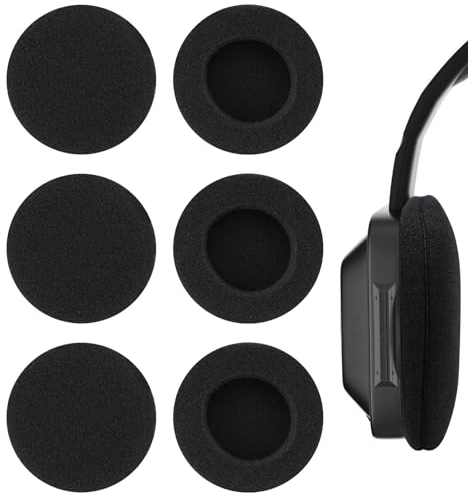 6 almohadillas de espuma para auriculares, almohadillas de repuesto de 55 mm, almohadillas de repuesto negras, almohadillas para auriculares, almohadillas de esponja, fundas para varios auriculares