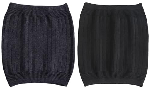 2 Pieces Women's Thermal Waistband, Elastic Back Support, Warm Hip Skirt, Hip Warmer, Waist Warmer, Winter Kidney Warmer Belt