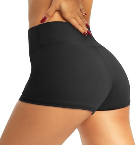 QGGQDD Workout Biker Shorts for Women - 3/5 High Waisted Tummy Control Spandex Booty Shorts for Gym Yoga Volleyball