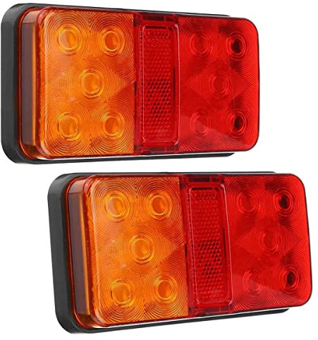UrbanNest 2 PièCes SéRies 12V 10LED éTanche Camion Remorque Camion Feu Voiture Clignotant Frein Stop Lampe Bateau RV Camping-Car Indicateur
