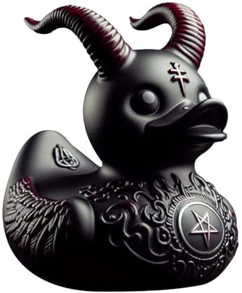 Badeente Schwarz, Gummiente Bad, Schwarze Ducksville Ente, Harz Böse Gummiente, Harz Sammlerstück Neuheit Gothic Stil Dunkle Gummiente Dekoration, Duckieville Ente Figuren Und Statuen