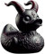 Pato Ducksville de Goma Malvado - Decoración de Baño Estilo Gótico, Figura de Resina Oscura, Estatua de Duckieville