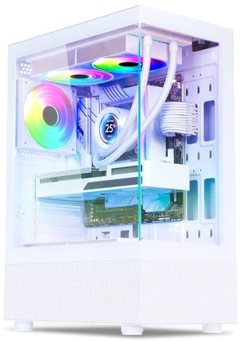 Spirit Of Gamer - Carcasa para PC Gamer RGB, 3 ventiladores de 120 mm ARGB, compatible con ATX/mATX, Medio Tour Gaming Vacío, Cara Lateral y Frontal de Vidrio Templado, Optimizado para Refrigeración -