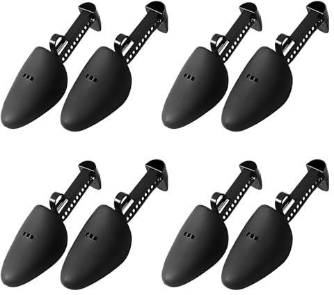 HTRTRR Albero delle Scarpe 4 Paia – Tendiscape Regolabili in Plastica Resistente – Shoe Tree per Uomo e Donna, Protezione e Forma Scarpe Eleganti, Sneaker, Scarpe in Pelle, Taglie 34-39
