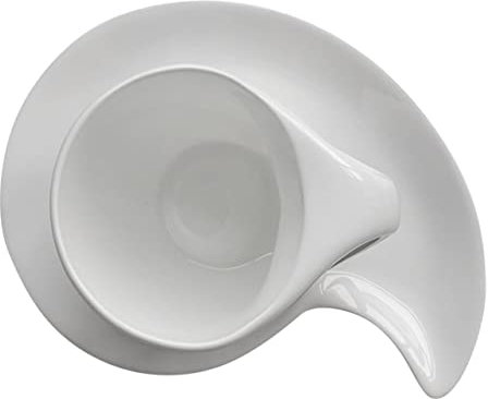 Cabilock Juego de Tazas Y Platillos de Porcelana Blanca para Té Café con Leche Y Espresso Fáciles de Limpiar