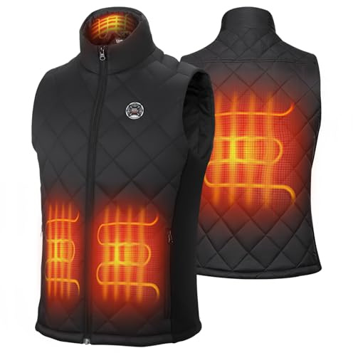 KEMIMOTO Women's Heated Gilet with 10000 mAh Battery, Heated Vest by App Control, Electric Heating Jacket with 4 Heating Zones for Motorcycle, Hiking, Camping