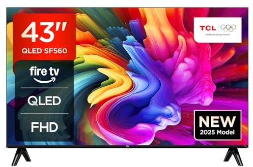 TCL 43SF560 – 43 Zoll, Full HD Smart QLED Direct LED TV mit Fire TV & HDR, Alexa auf Abruf, Metallic Design, Rahmenlos