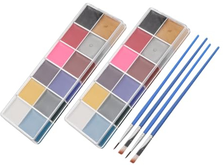 NOLITOY Water-based Face Body Paint Washable Cosmetics for Theater Cosplay Festivals Face Paint Palette