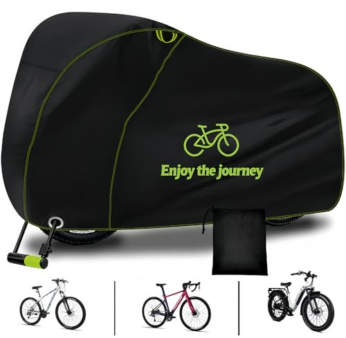 Kinetrail Bike Cover for 1 Bike Waterproof Outdoor, Ebike Cover Rain Sun UV Dust Wind Proof, Bicycle Covers Outdoor Storage with Lock Hole for Electric Bike Mountain Road Bikes