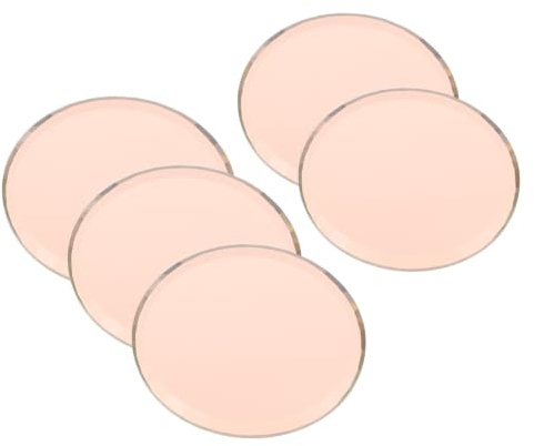 Lurrose Soportes para Pestañas Postizas de Acrílico y Vidrio, Paletas Redondas Decorativas para Extensión de Pestañas, Paquete de 5 Piezas para Escuela de Cosmetología