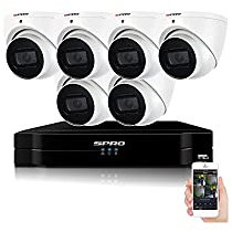 8MP ULTRA HD CCTV SYSTEM SPRO KIT INDOOR OUTDOOR 8CH 8 CHANNEL DVR UHD 4K MEGAPIXELS PTZ SUPPORT WHITE DOME 6X CAMERA 8 MP 2.8MM (2TB SURVEILLANCE HDD)