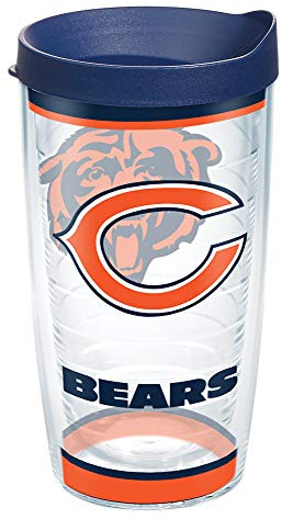 Tervis Made in USA Double Walled NFL Chicago Bears Insulated Tumbler Cup Keeps Drinks Cold & Hot, 16oz, Tradition
